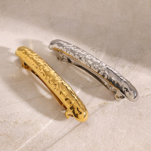 1 Paio Di Fermagli Per Capelli Da Donna In Acciaio Inossidabile Placcato Oro 18K, Serie Semplice, Geometrici Giornalieri h5 Immagine3