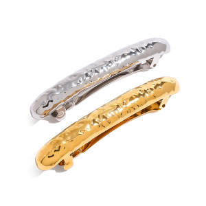 1 Paio Di Fermagli Per Capelli Da Donna In Acciaio Inossidabile Placcato Oro 18K, Serie Semplice, Geometrici Giornalieri h5 Immagine4