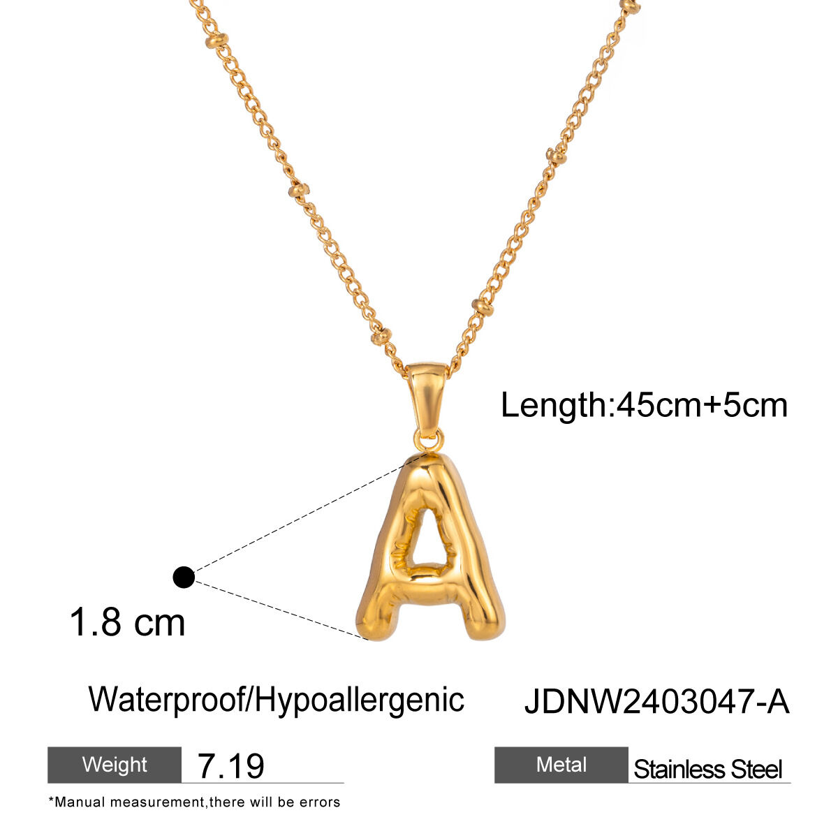 1 Piece Casual Letter Stainless Steel Waterproof Gold Color Pendant Necklace h5 Picture2