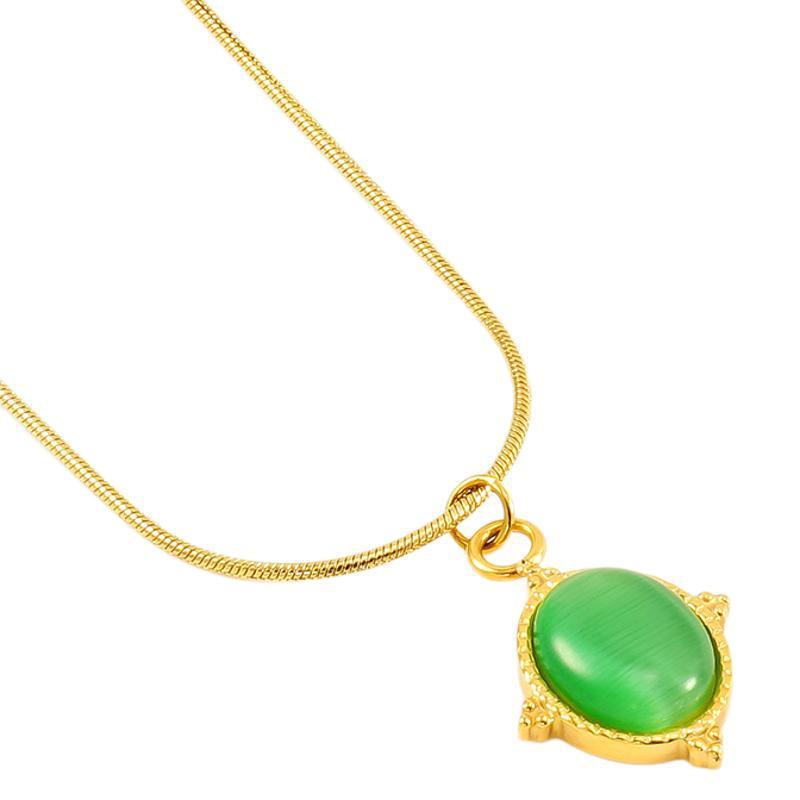 1 Piece Fashionable Style Geometric Shape Stainless Steel Gold Plated Inlay Natural Stone Women's Pendant Necklace Picture4