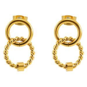 1 Pair Retro Daily Style Twist Shape Stainless Steel Gold Plated Women's Stud Earrings h5 Picture5