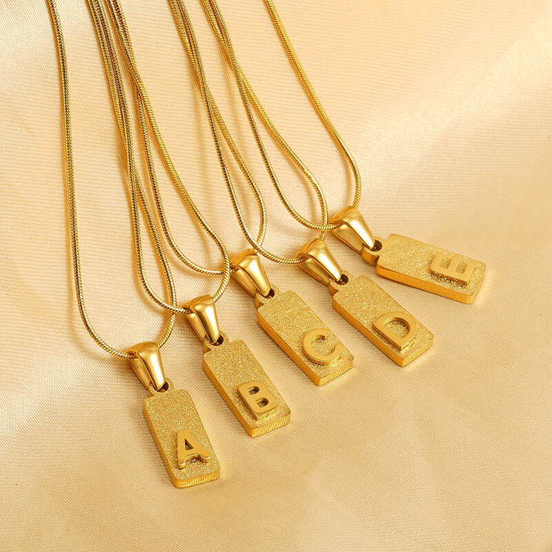 1 stuk eenvoudige serie hip-pop/rock letter roestvrij staal verguld unisex hanger kettingen