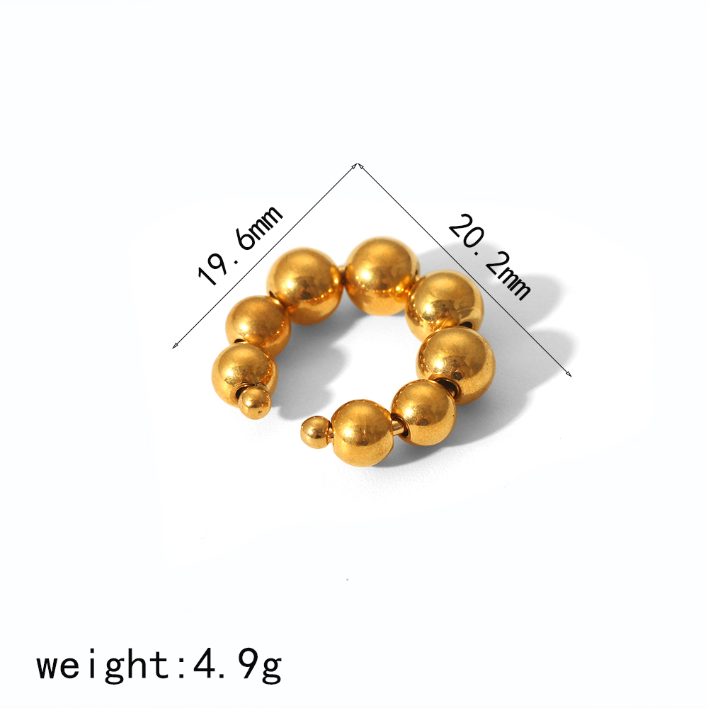 1 pair simple series  style beads stainless steel  gold plated women Ear Cuffs h5 Picture2