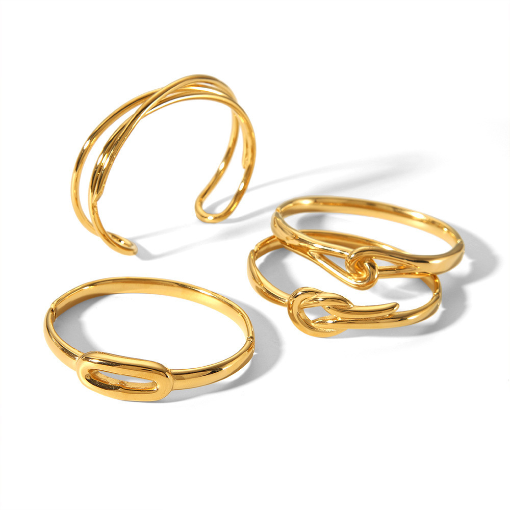 1 Stuk  Stijl Ronde  Vergulde Armbanden Afbeelding3