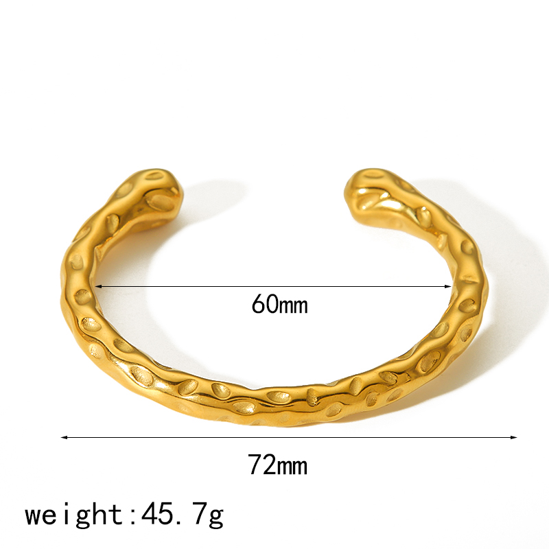 1 Stück klassisches, modisches, offenes Lava-Armband aus 18 Karat vergoldetem Edelstahl für Damen, Schmuck für den Alltag Bild2