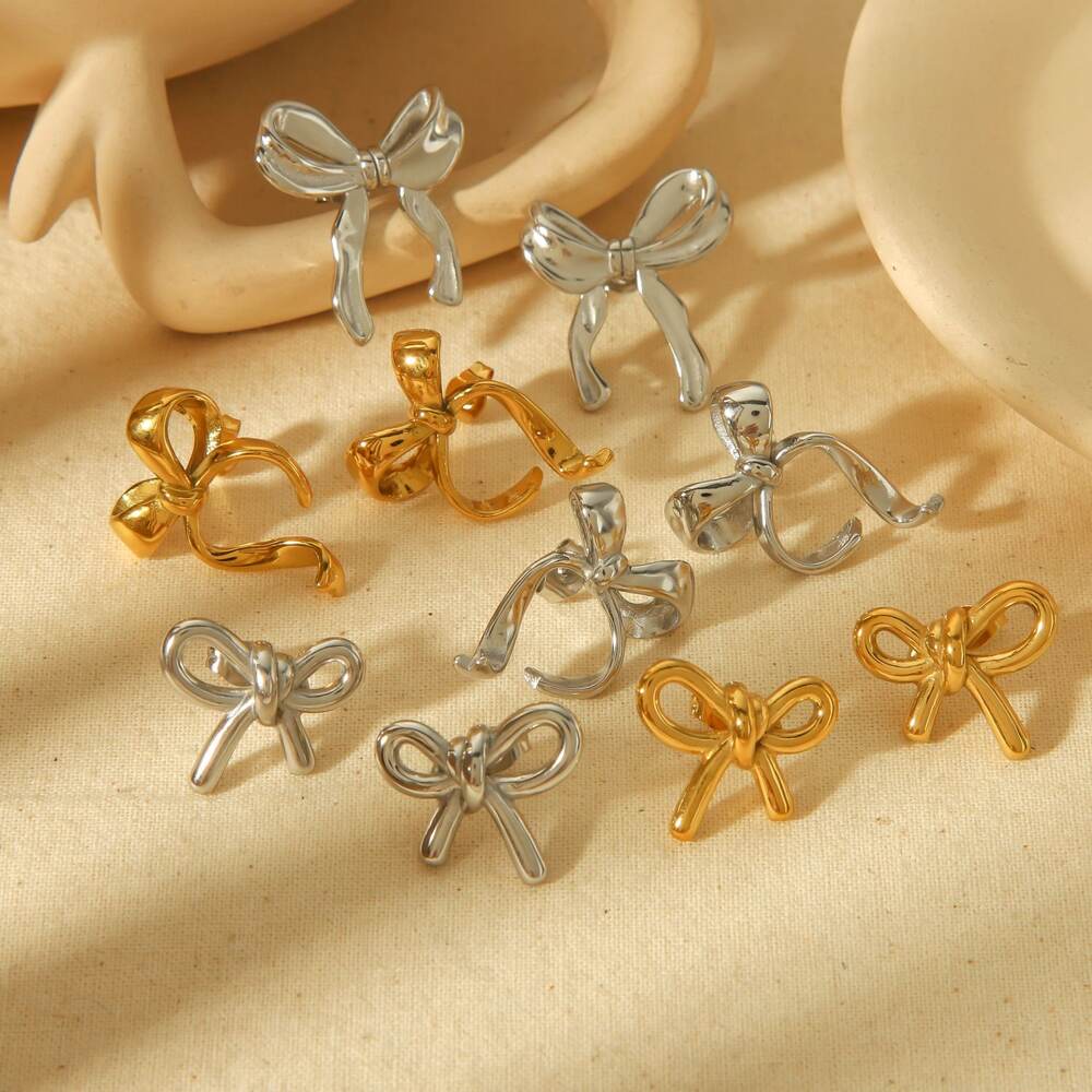 1 paire de boucles d'oreilles géométriques irrégulières en acier inoxydable plaqué or , créatives et à la mode, pour femmes, à porter au quotidien h5Image2
