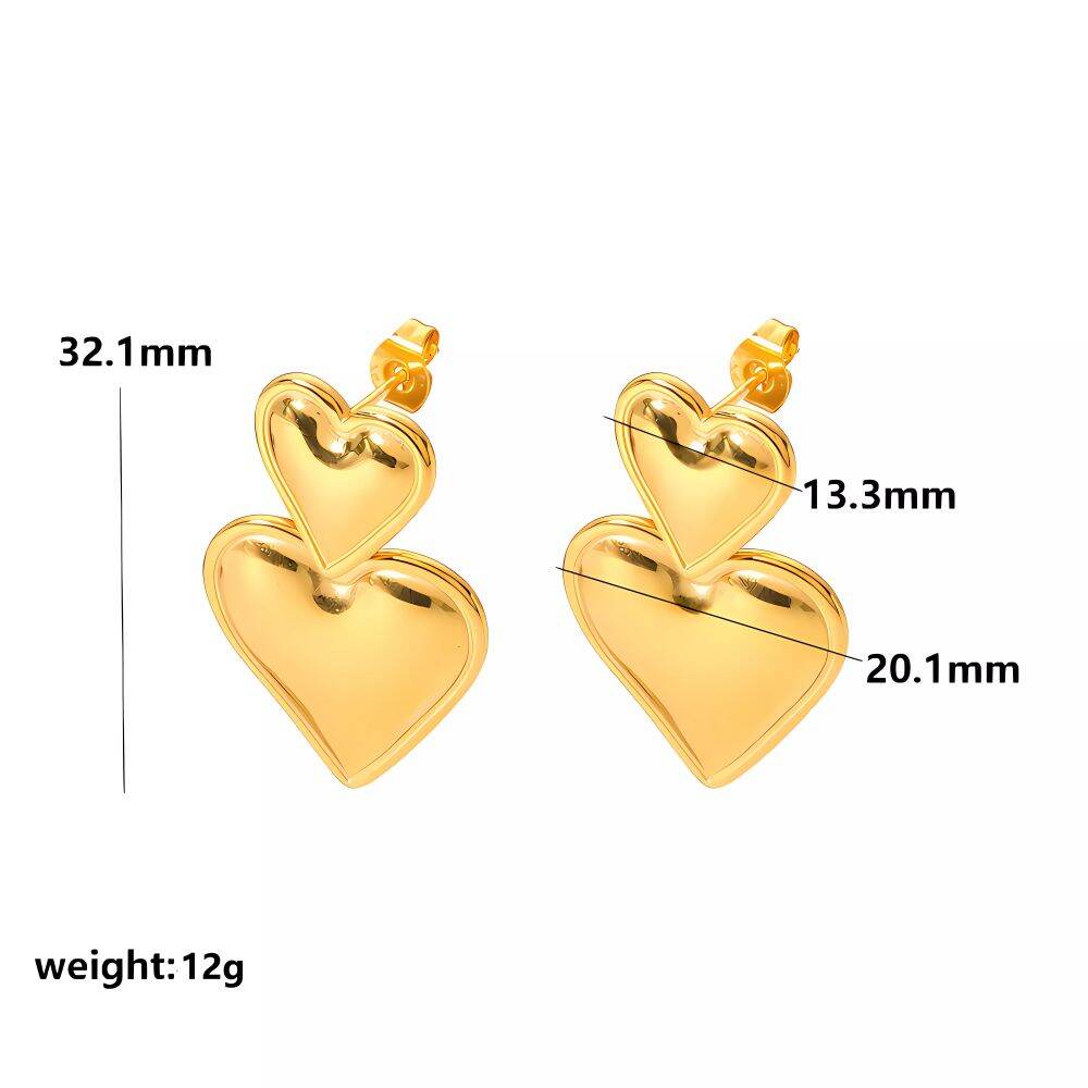 1 paio di eleganti e alla moda orecchini pendenti a forma di goccia d'olio colorata in acciaio inossidabile placcato oro 18k per gioielli da donna da indossare ogni giorno h5 Immagine2