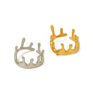 1 Stück Schlichter Und Modischer, Unregelmäßiger, Geometrischer Offener Ring Aus 18 Karat Vergoldetem Edelstahl, Geeignet Für Den Alltag Von Frauen h5 Bild4