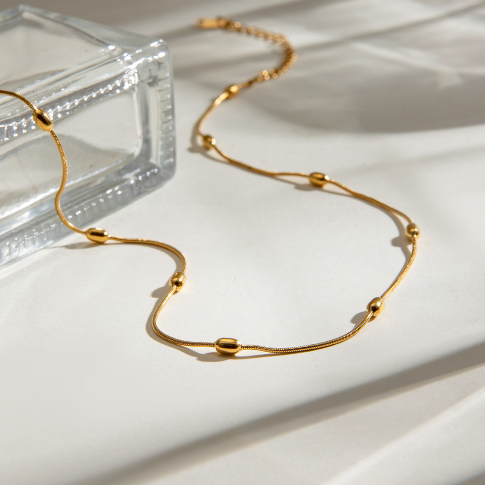 1 Piece Simple Series Simple Geometric Stainless Steel  Gold Plated Women Chain Necklaces Picture3