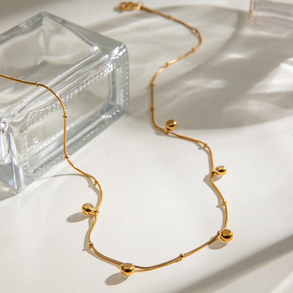 1 Piece Simple Series Casual Geometric Stainless Steel Gold Plated Zircon Women Pendant Necklaces h5Picture3
