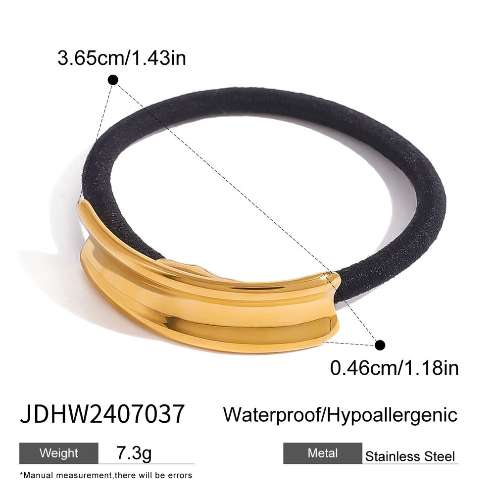 1 pair simple series daily geometric stainless steel gold plated women hair bobbles Picture2
