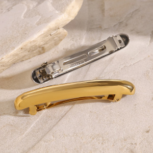 1 Paio Di Fermagli Per Capelli Da Donna In Acciaio Inossidabile Placcato Oro 18K, Classici E Geometrici, Serie Semplice h5 Immagine3