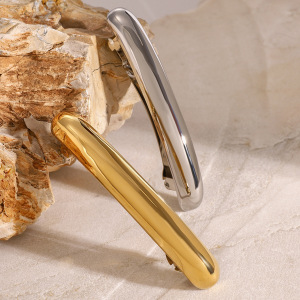 1 Paio Di Fermagli Per Capelli Da Donna In Acciaio Inossidabile Placcato Oro 18K, Classici E Geometrici, Serie Semplice h5 Immagine4