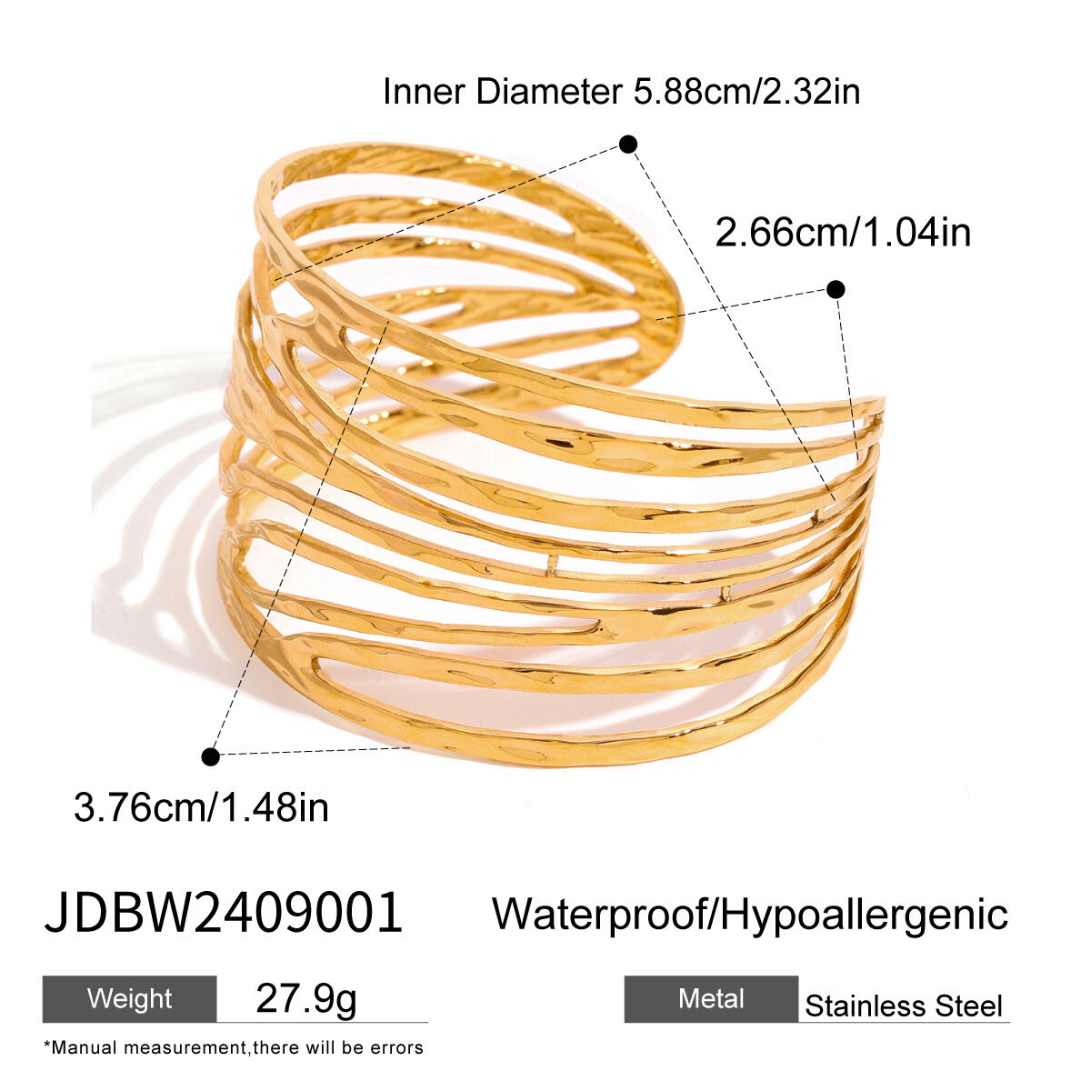 1 piece simple series simple geometric stainless steel  gold plated women bangles Picture2