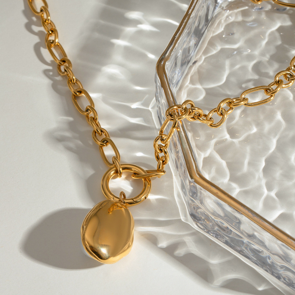1 Piece Classic Series Elegant Geometric Stainless Steel Gold Plated Artificial Pearl Women Pendant Necklaces h5Picture4