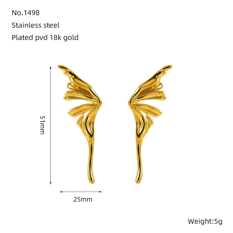 1 Paar elegante Ohrstecker aus der Romantic-Serie mit 18 Karat Gold überzogen für Damen Bild2