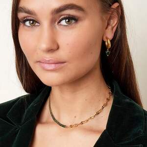 Necklace zircon and chain h5