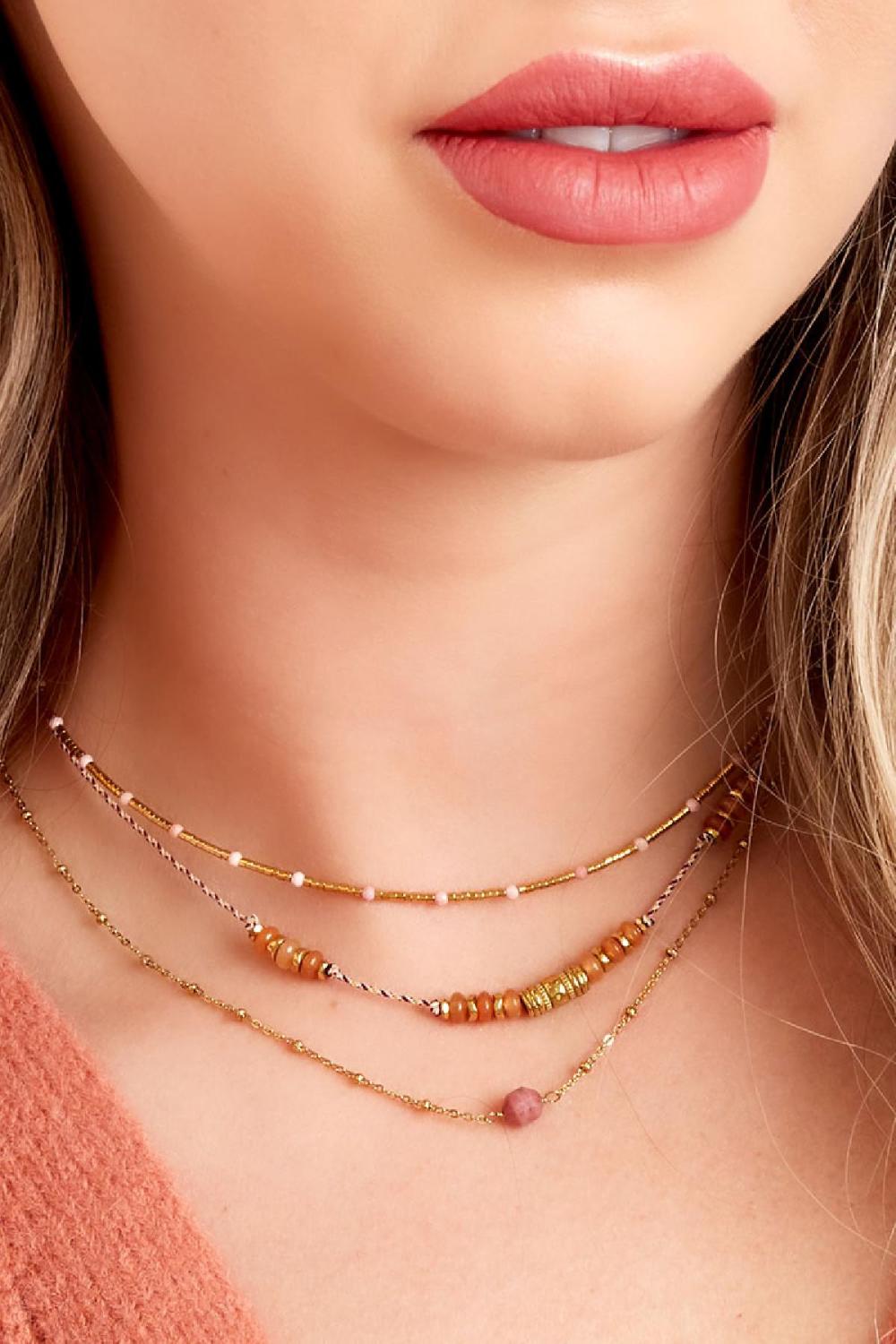 Stainless Steel Necklace With Stone Charm Picture3