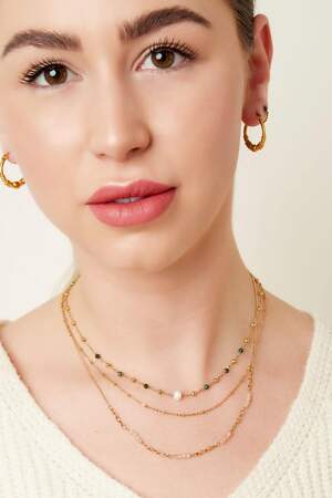 Necklace with small pearls and stone beads h5