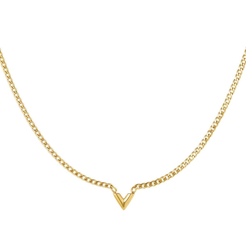 Stainless Steel Necklace Letter V Picture4