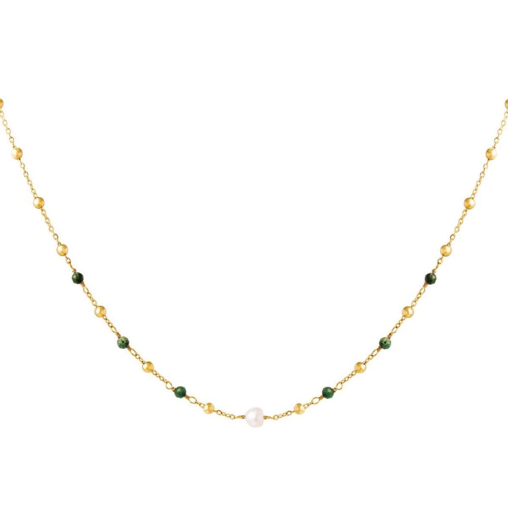 Necklace With Small Pearls And Stone Beads Picture4