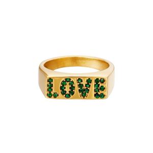 Stainless Steel Ring Love With Zircon Details h5 Picture3
