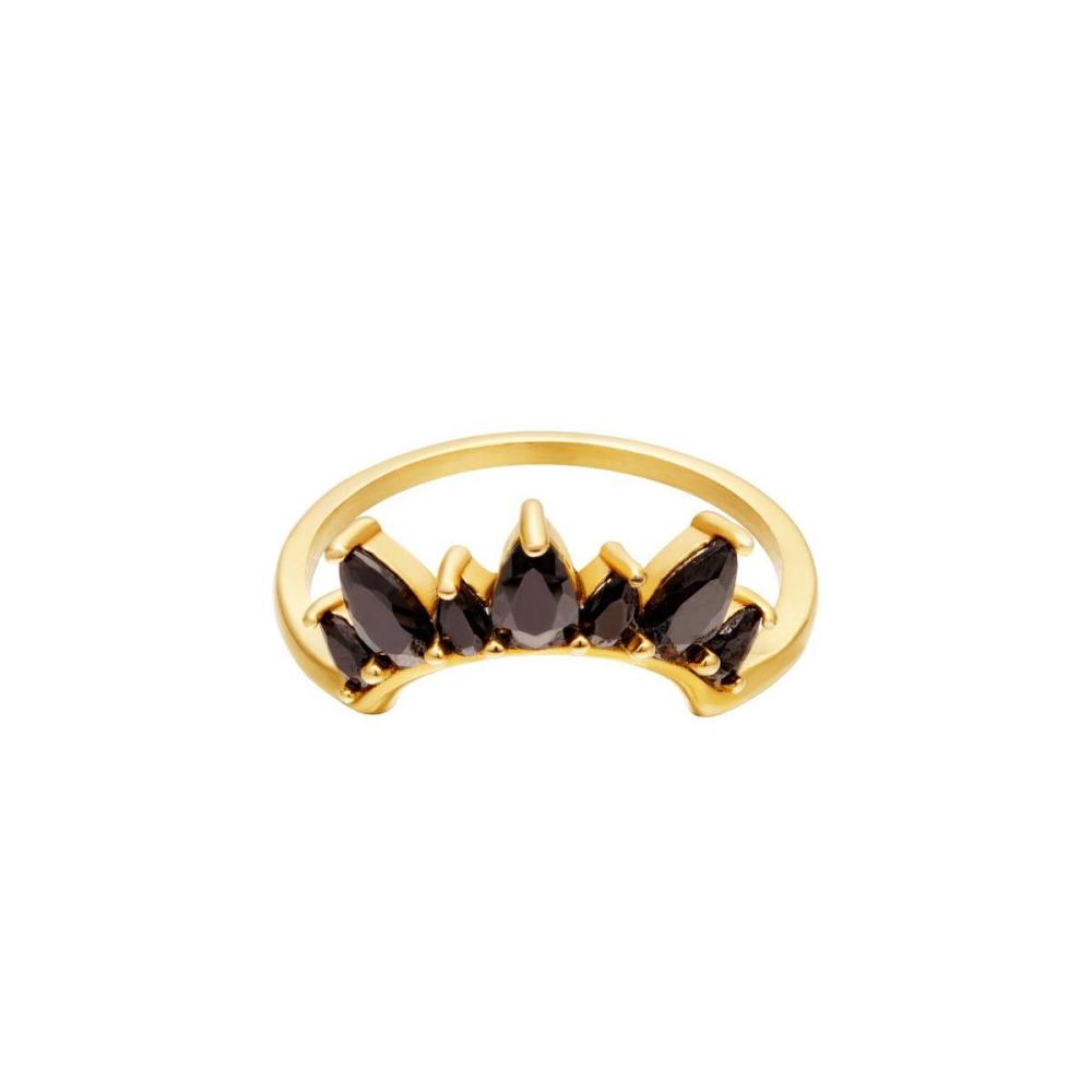 Stainless Steel Crown Ring Zircon Picture5