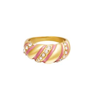 Stainless Steel Ring Statement Zircon Swirl h5 Picture5