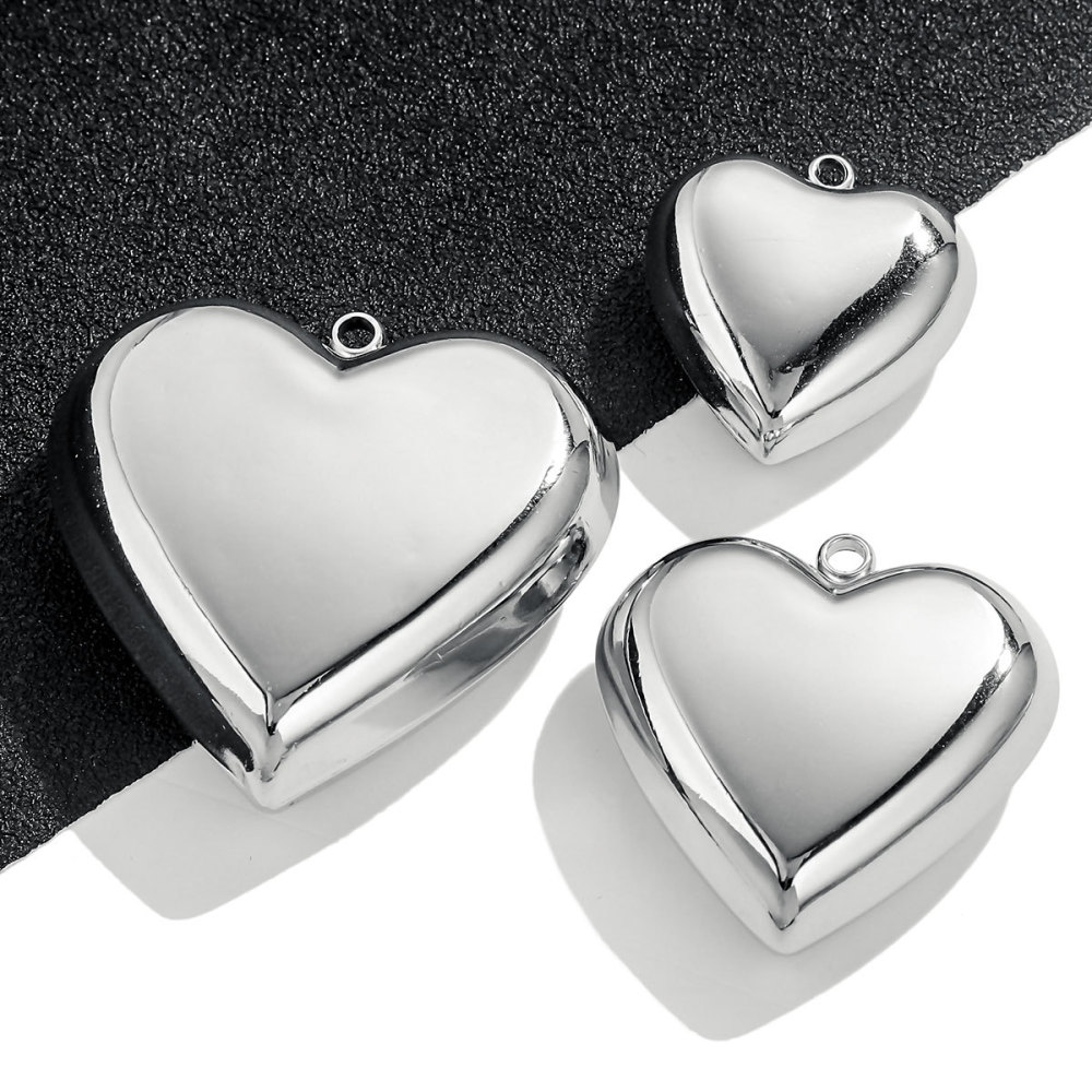 1 Pair Simple Series Simple Heart Stainless Steel Waterproof Women Pendants h5Picture3