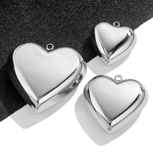 1 Pair Simple Series Simple Heart Stainless Steel Waterproof Women Pendants h5 Picture3
