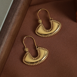 1 Par De Pendientes Colgantes De Acero Inoxidable Chapados En Oro De 18 Quilates Con Diseño Geométrico Retro De Serie Simple Para Mujer h5 Imagen6