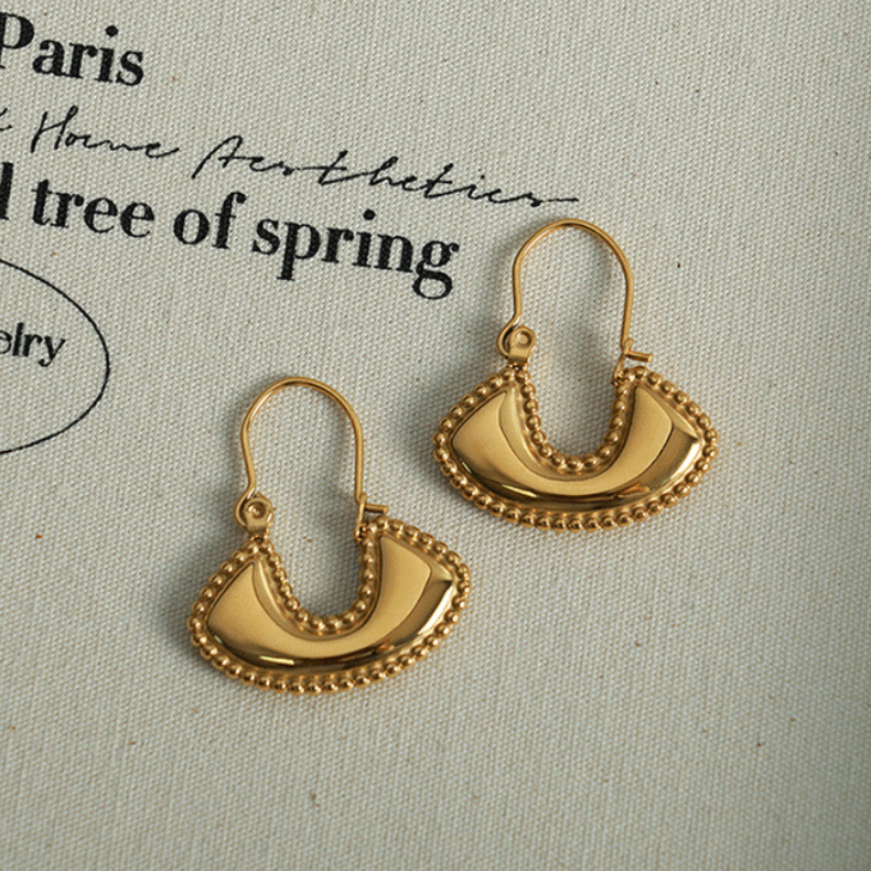 1 Par De Pendientes Colgantes De Acero Inoxidable Chapados En Oro De 18 Quilates Con Diseño Geométrico Retro De Serie Simple Para Mujer h5Imagen4