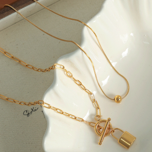 1 Piece Simple Series Simple Geometric Stainless Steel  Gold Plated Women Layered Necklaces h5 Picture4