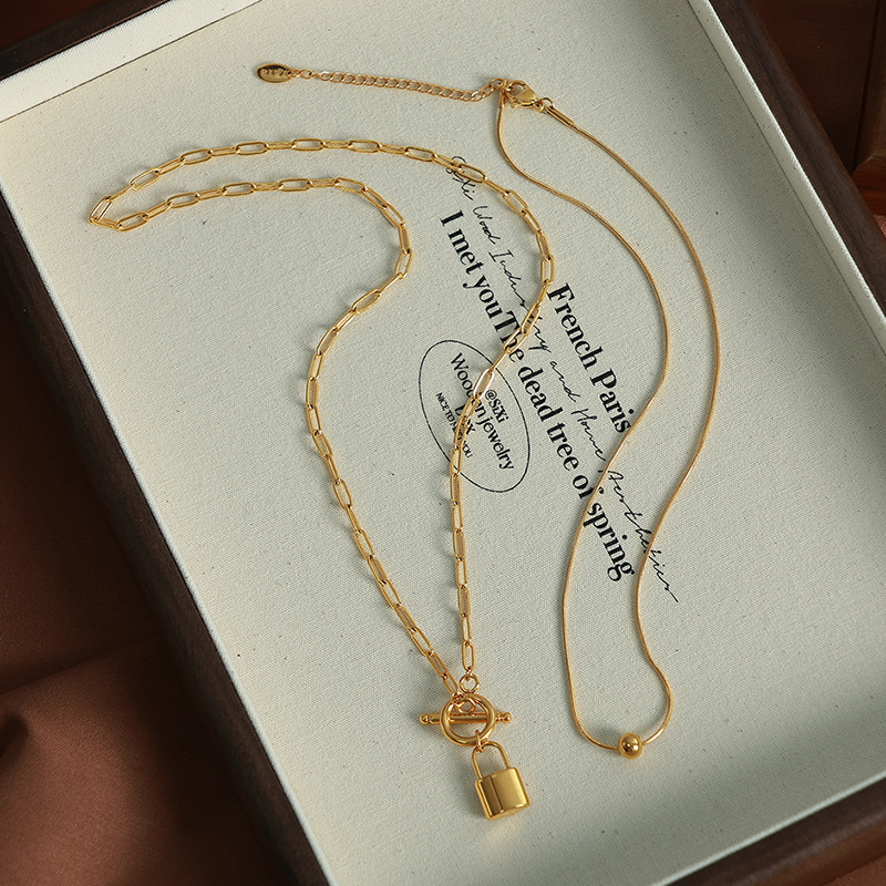 1 Piece Simple Series Simple Geometric Stainless Steel  Gold Plated Women Layered Necklaces Picture3