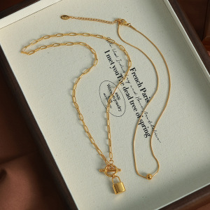 1 Piece Simple Series Simple Geometric Stainless Steel  Gold Plated Women Layered Necklaces h5 Picture3