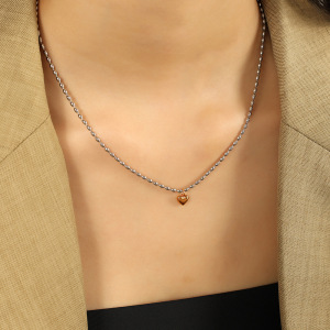 1 Piece Simple Series Simple Heart Stainless Steel Gold Plated Women Pendant Necklaces h5 Picture4
