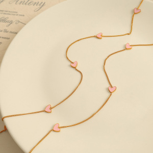 1 Piece Simple Series Simple Heart Stainless Steel Gold Plated Women Pendant Necklaces h5 Picture2