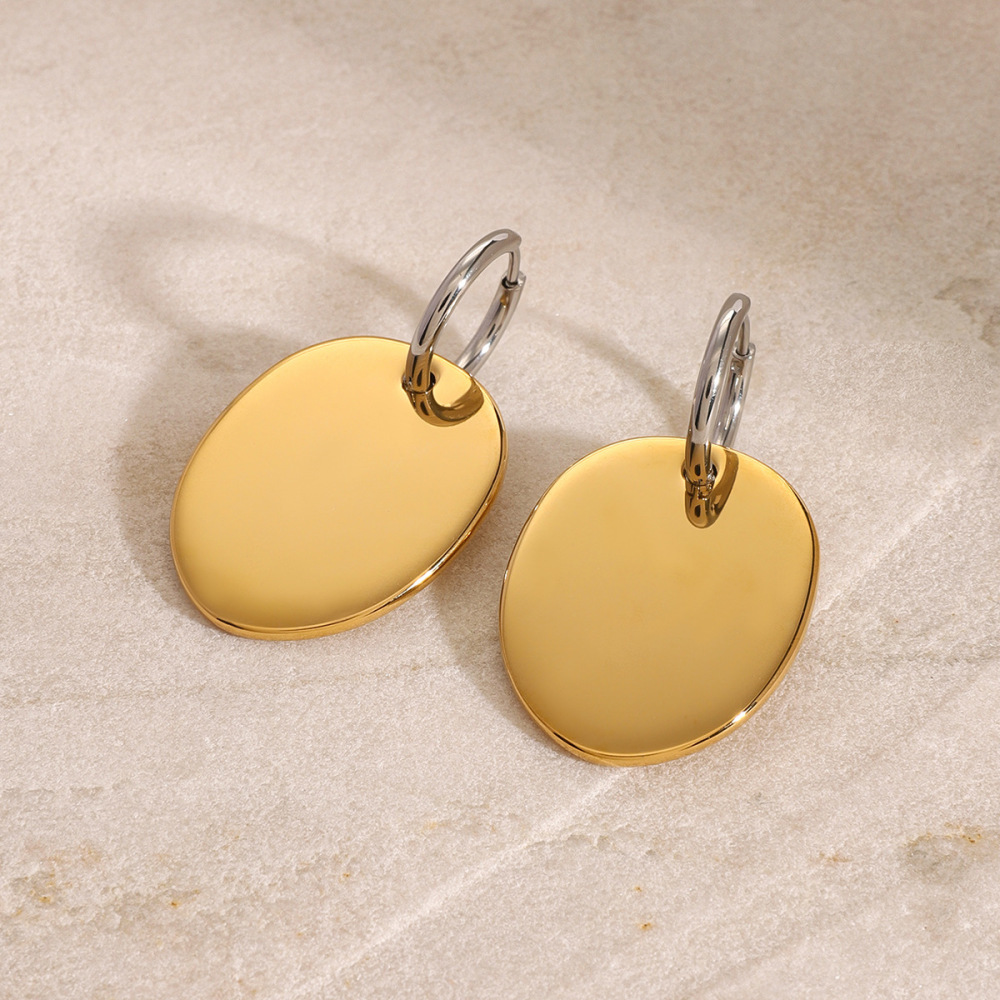 1 Pair Simple Series Daily Geometric Stainless Steel Gold Plated Women Drop Earrings h5Picture3