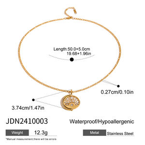 1 piece simple series retro eye stainless steel gold plated zircon women pendant necklaces h5 Picture2