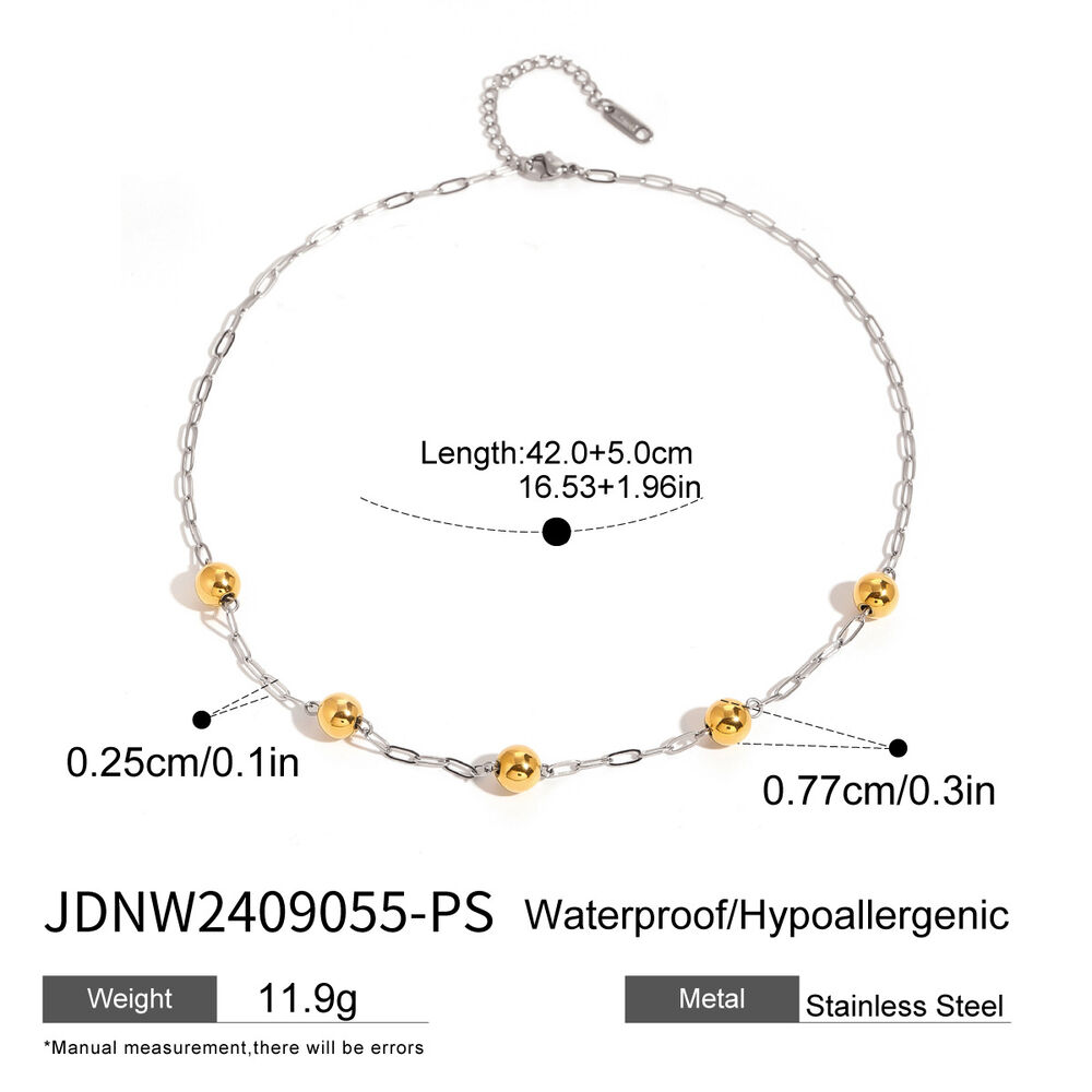 1 piece simple series casual geometric stainless steel gold plated women chain necklaces h5Picture2