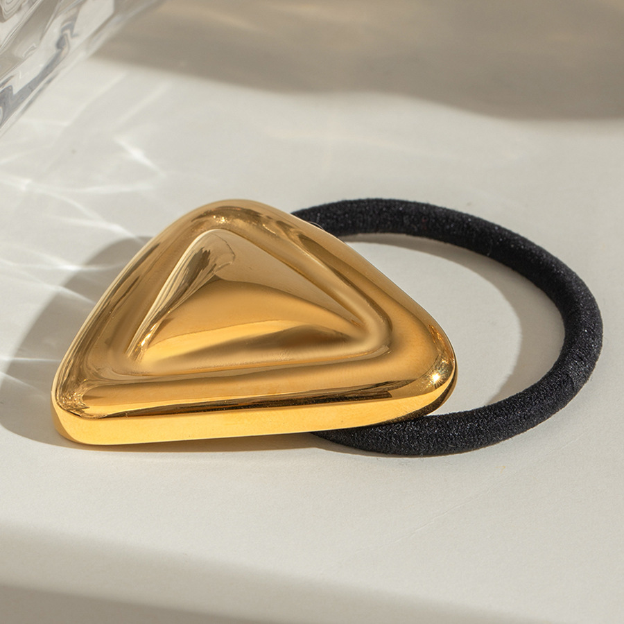 1 Pair Simple Series Daily Geometric Stainless Steel Gold Plated Women Hair Bobbles h5Picture2