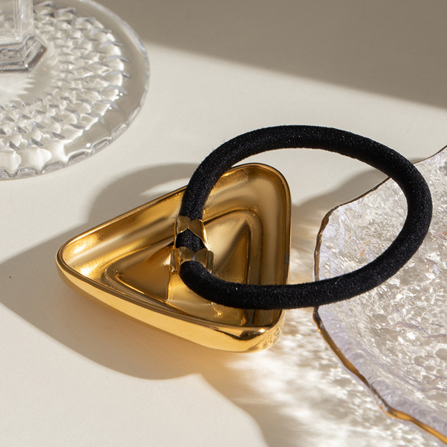 1 Pair Simple Series Daily Geometric Stainless Steel Gold Plated Women Hair Bobbles h5Picture3