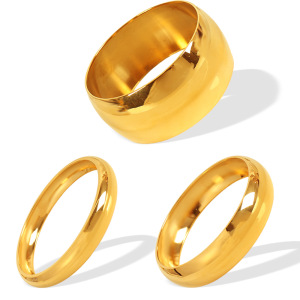 1 Piece Simple Series Simple Solid Color Stainless Steel Gold Plated Women Bangles h5 Picture4