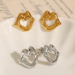 1 Pair Simple Series Simple Geometric Stainless Steel  Gold Plated Women Stud Earrings h5 Picture2