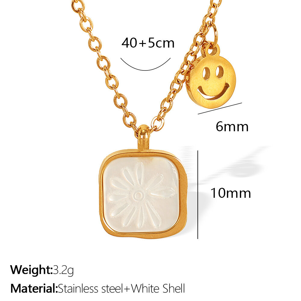 1 piece simple series simple cartoon stainless steel  gold plated women pendant necklaces Picture2