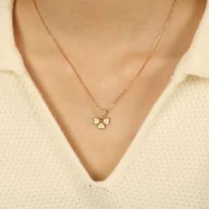 1 Piece Simple Series Simple Geometric Stainless Steel Gold Plated Rhinestone Women Pendant Necklaces h5 Picture4