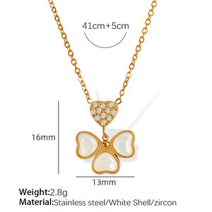 1 piece simple series simple geometric stainless steel gold plated rhinestone women pendant necklaces h5 Picture2