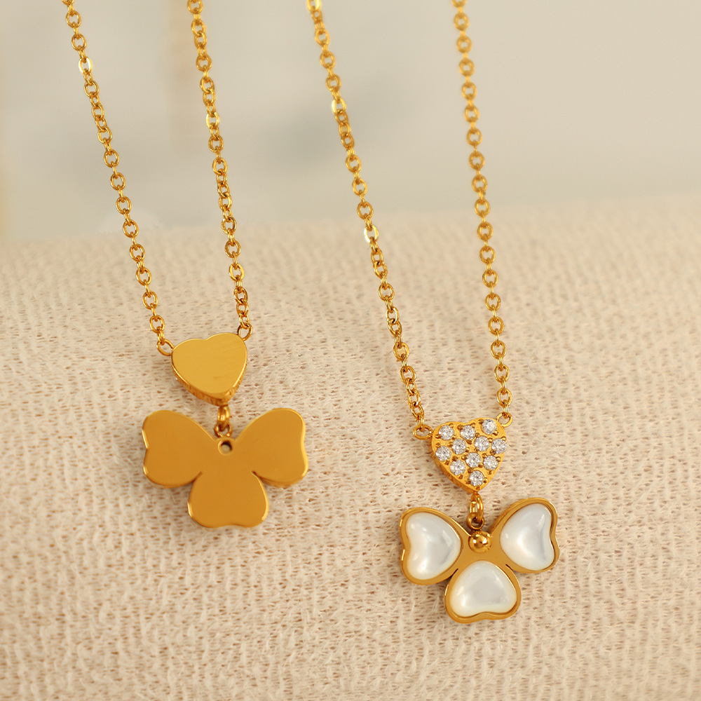 1 Piece Simple Series Simple Geometric Stainless Steel Gold Plated Rhinestone Women Pendant Necklaces Picture2
