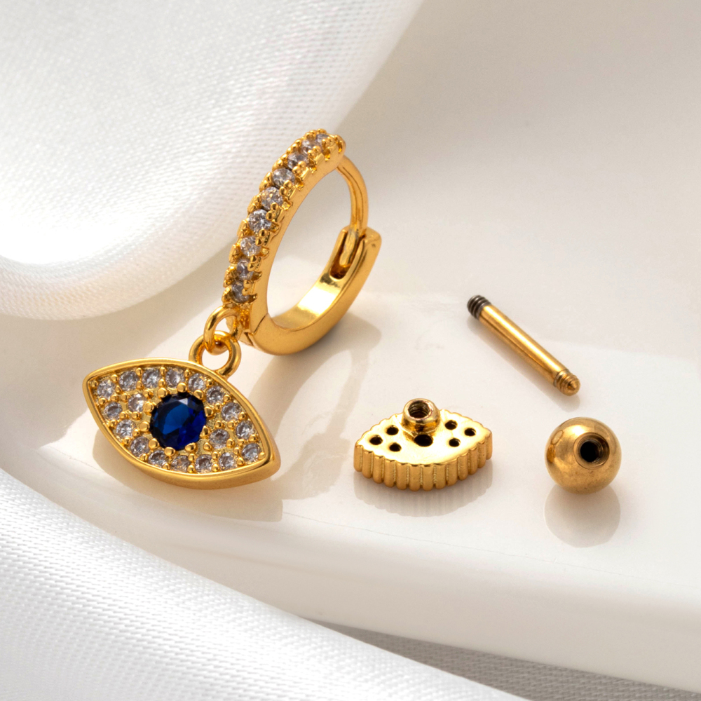 1 Piece Simple Series Classic Eye Copper No Plating Material Zircon Women Piercing Earrings h5Picture2