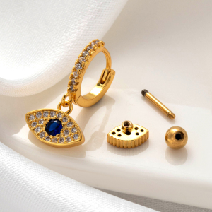 1 Piece Simple Series Classic Eye Copper No Plating Material Zircon Women Piercing Earrings h5 Picture2